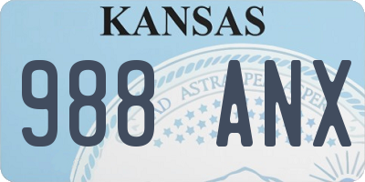 KS license plate 988ANX