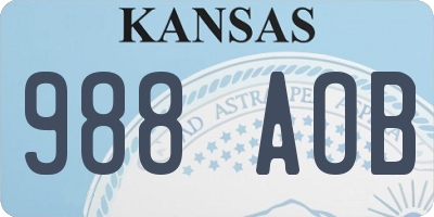 KS license plate 988AOB