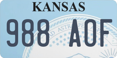 KS license plate 988AOF
