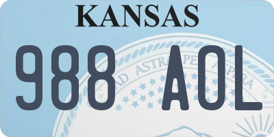 KS license plate 988AOL