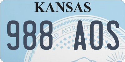 KS license plate 988AOS