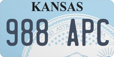 KS license plate 988APC