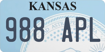 KS license plate 988APL