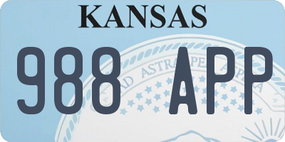 KS license plate 988APP