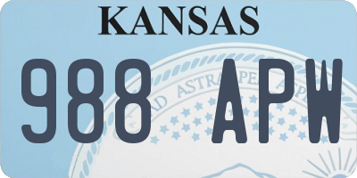 KS license plate 988APW