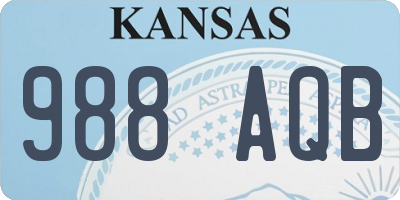 KS license plate 988AQB