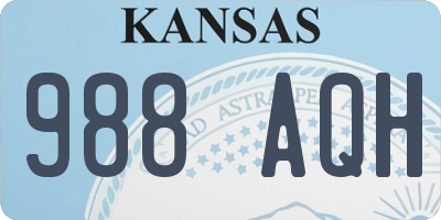 KS license plate 988AQH