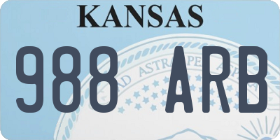 KS license plate 988ARB