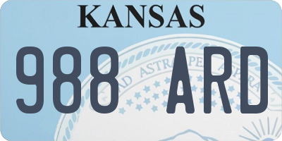 KS license plate 988ARD