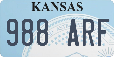 KS license plate 988ARF