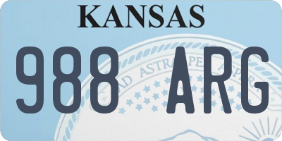 KS license plate 988ARG