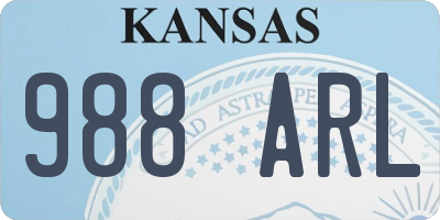 KS license plate 988ARL