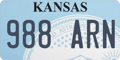 KS license plate 988ARN