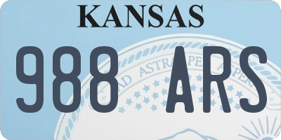 KS license plate 988ARS