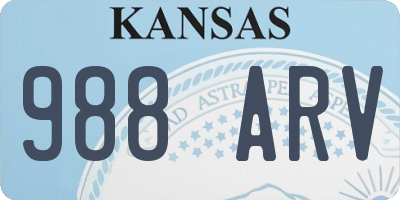 KS license plate 988ARV