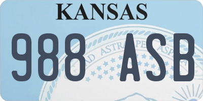KS license plate 988ASB