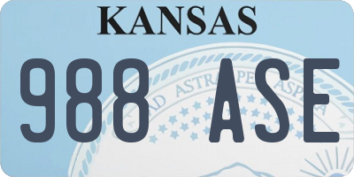KS license plate 988ASE