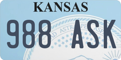 KS license plate 988ASK