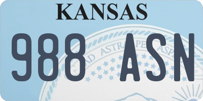 KS license plate 988ASN