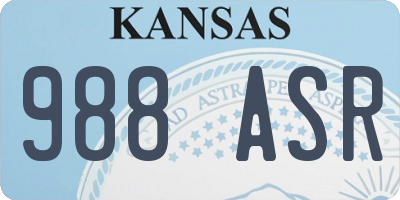 KS license plate 988ASR