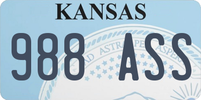 KS license plate 988ASS