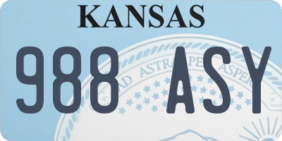 KS license plate 988ASY