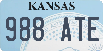 KS license plate 988ATE