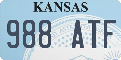 KS license plate 988ATF