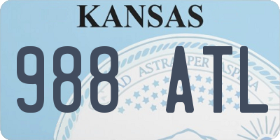 KS license plate 988ATL