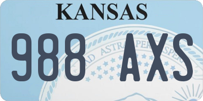 KS license plate 988AXS