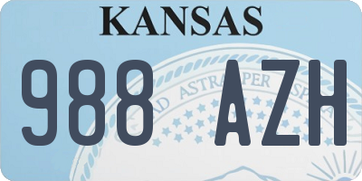 KS license plate 988AZH