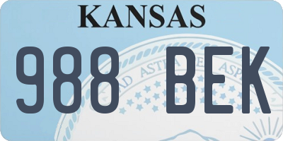 KS license plate 988BEK