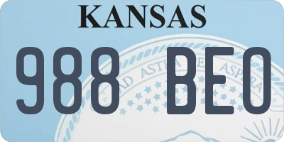 KS license plate 988BEO