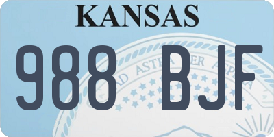 KS license plate 988BJF