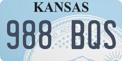 KS license plate 988BQS