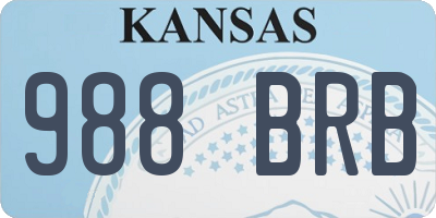 KS license plate 988BRB
