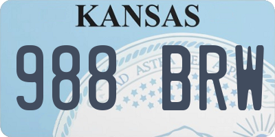 KS license plate 988BRW