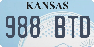 KS license plate 988BTD