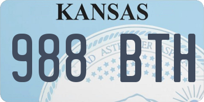 KS license plate 988BTH