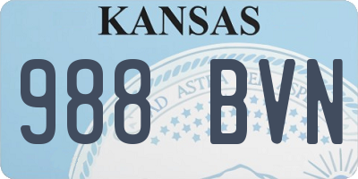 KS license plate 988BVN