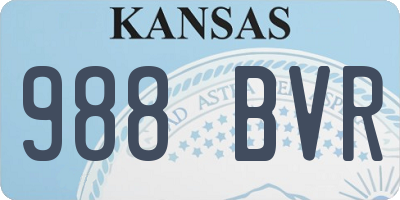KS license plate 988BVR