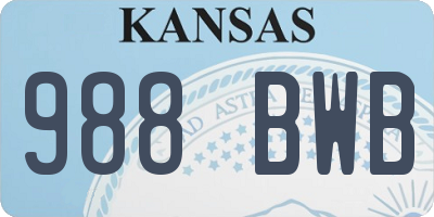 KS license plate 988BWB