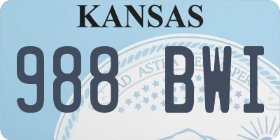 KS license plate 988BWI