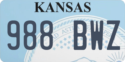 KS license plate 988BWZ