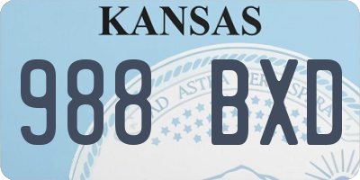 KS license plate 988BXD