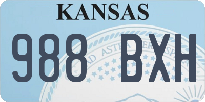 KS license plate 988BXH