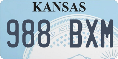 KS license plate 988BXM