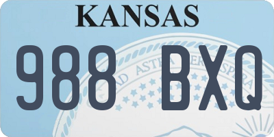 KS license plate 988BXQ