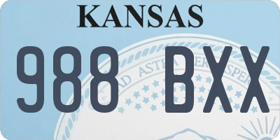 KS license plate 988BXX