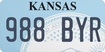 KS license plate 988BYR